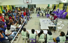 September 23, 2018: Election officials count the ballots after voting ends in the Presidential Election 2018. PHOTO/MIHAARU