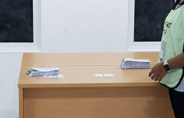 September 23, 2018: Election officials count the ballots after voting ends in the Presidential Election 2018. PHOTO/MIHAARU