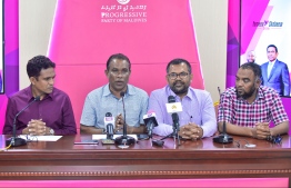 PPM leadership speaks to the press after its defeat in the Presidential Election 2018. PHOTO: NISHAN ALI/MIHAARU