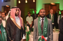 Dr. Mohamed Shaheem Ali Saeed participating in the Saudi Arabia National Day ceremonies. PHOTO: MIHAARU
