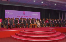 Members of Progressive Party of Maldives (PPM) taking part in the party's 2018 congress. PHOTO: PPM