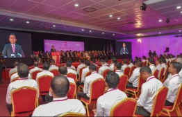 A photograph taken at the congress held by Progressive Party of Maldives (PPM) in 2018. PHOTO: PPM