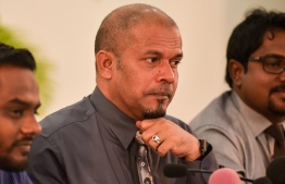 Elections Commission's President Ahmed Shareef during a press briefing about the Presidential Election 2018. PHOTO/MIHAARU
