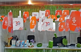 Decorations at Dhiraagu's Gaafu Operation Centre on the occasion of the company's 30th anniversary. PHOTO/DHIRAAGU