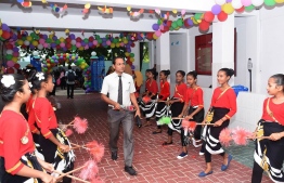 Students of Baa Atoll Education Center welcoming teachers. PHOTO: BAA ATOLL EDUCATION CENTER