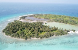 Aerial view depicting one of two semi-enclosed mangroves in Farukolhu, Shaviyani Atoll. -- Photo: Environment Ministry