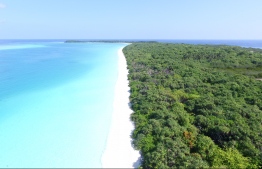 Aerial view of the beautiful beach dotting a corner of Farukolhu, Shaviyani Atoll. PHOTO: THE EDITION