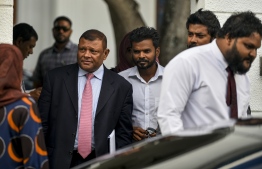 President Abdulla Yameen's lawyer Reynis Saleem pictured outside the Supreme Court on October 14, 2018. PHOTO: AHMED NISHAATH/MIHAARU