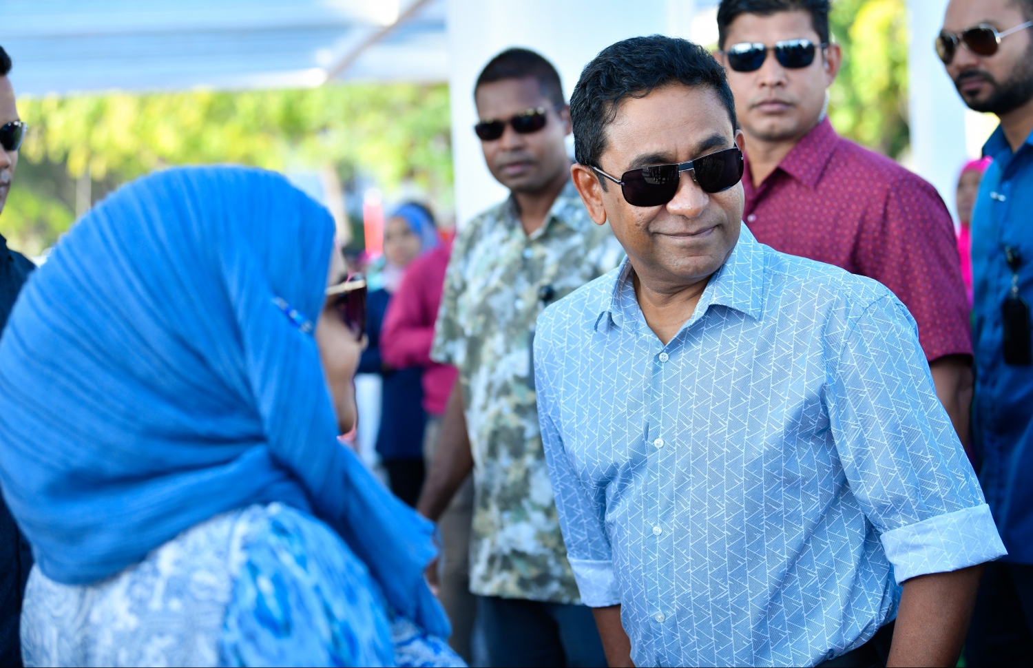 ރައީސް ޔާމީނާއި އެމަނިކުފާނުގެ އަނބިކަނބަލުން ފާތުމަތު އިބްރާހިމް.---ފޮޓޯ: ހުސައިން ވަހީދު/މިހާރު