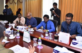 Elections Commission members meet with some parliamentarians of Male City's constituencies. PHOTO/MIHAARU