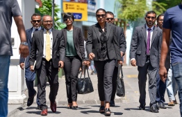 Opposition coalition's lawyers arrive at the Supreme Court for the verdict hearing of the elections case. PHOTO: NISHAN ALI/MIHAARU