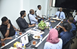 All heads of departments leading Mihaaru, Dho and The Edition, sat with President-Elect Solih for a brief discussion. PHOTO: MIHAARU