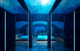 (FILE) The master bedroom of The Muraka, the world's first underwater residence: Conrad Maldives Rangali Island is one of the properties in Maldives that have already been marketing themselves as "Halal Friendly" in order to attract Muslim tourists -- Photo: Conrad Maldives Rangali Island