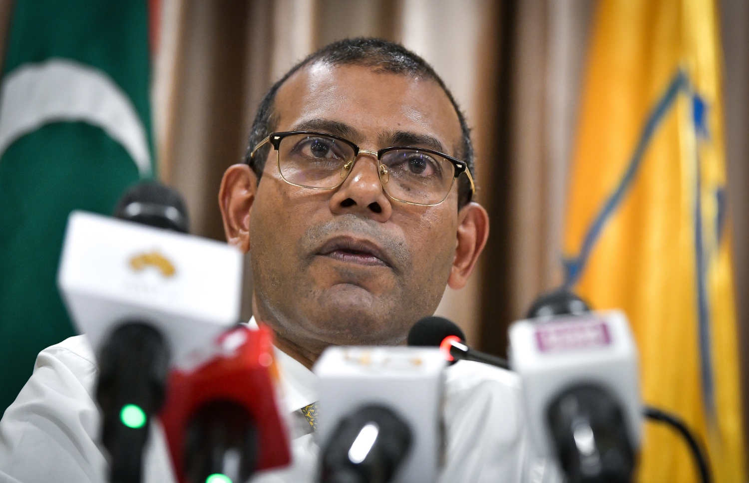 ކުރީގެ ރައީސް މުހައްމަދު ނަޝީދު ނޫސްވެރިންނާ ވާހަކަ ދައްކަވަނީ-- ނިޝާން އަލީ / މިހާރު ފޮޓޯ