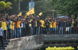 November 1, 2018, Male City: Supporters gathered to welcome former President Mohamed Nasheed upon his return to Maldives after 3 years. PHOTO: NISHAN ALI/MIHAARU