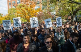 Google employees stage a walkout on November 1, 2018, in New York, over sexual harassment. - A Google Walkout For Real Change account that sprang up on Twitter on October 31 called for employees and contractors to leave their workplaces at 11:10am local time around the world on Thursday. Tension has been growing over how the US-based tech giant handles sexual harassment claims. (Photo by Bryan R. Smith / AFP)