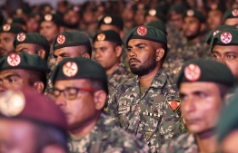 Maldives National Defence Force (MNDF) at an event to mark the 30th anniversary of Victory Day, November 3. PHOTO: NISHAN ALI / MIHAARU