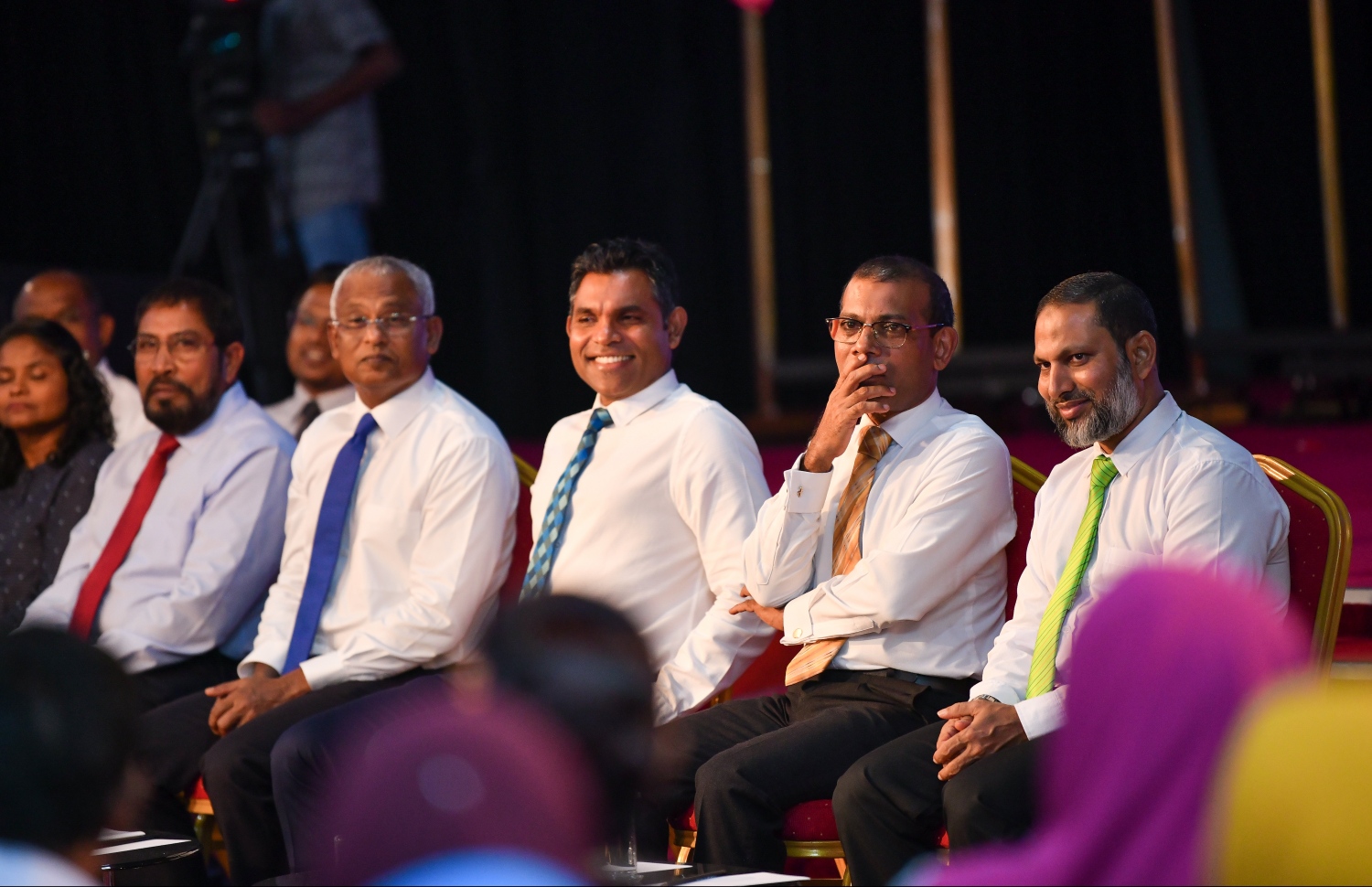 (ވާތުން ކަނާތަށް) އިންތިހާބީ ރައީސް އިބޫ، އިންތިހާބީ ނައިބު ރައީސް ފައިސަލް، ކުރީގެ ރައީސް މުހައްމަދު ނަޝީދު އަދި އަދާލަތު ޕާޓީގެ ރައީސް އިމްރާން އަބްދުﷲ