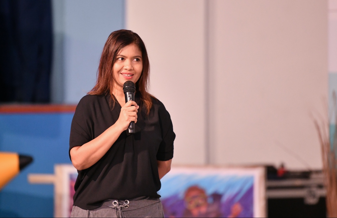 ހުޅުމާލެ: ނޮވެމްބަރު 10، 2018- ގެސްޓް ހައުސް އެސޯސިއޭޝަން އޮފް މޯލްޑިވްސް (ޖީއޭއެމް) ގެ ފަރާތުން، އިންތިޚާބީ ރައީސް އިބްރާހިމް މުހައްމަދު ސޯލިހް (އިބޫ) އަދި އިންތިޚާބީ ނައިބު ރައީސް ފައިސަލް ނަސީމަށް މަރުހަބާ ދެންނެވުމަށް ރެހެންދި ސްކޫލްގައި ބޭއްވި ހަފްލާގެ ތެރެއިން.---ފޮޓޯ: ހުސައިން ވަހީދު/މިހާރު