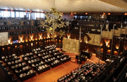 (FILES) In this file photo taken on November 9, 2017 the 2018 budget is presented at the national parliament building in Colombo. - Sri Lanka will hold a snap election in January, the country's president announced November 9, 2018 hours after dissolving parliament when it became clear his prime minister nominee did not have a majority. (Photo by LAKRUWAN WANNIARACHCHI / AFP)