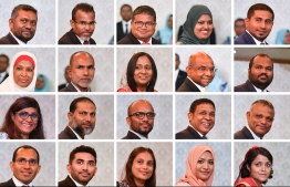 President Ibrahim Mohamed Solih's cabinet members. PHOTO: HUSSAIN WAHEED / MIHAARU