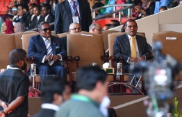 Former president Dr Mohamed Waheed and former president and current Speaker of Parliament Mohamed Nasheed. Prior to Nasheed's controversial resignation in 2012, Dr Waheed was the Vice President. PHOTO: NISHAN ALI / MIHAARU