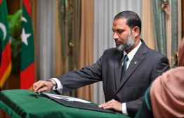 Minister of Home Affairs and Adhaalath Party leader Sheikh Imran. PHOTO: HUSSAIN WAHEED / MIHAARU