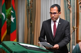 Minister of Communications Science and Technology Mohamed Maleeh Jamaal. PHOTO: HUSSAIN WAHEED / MIHAARU