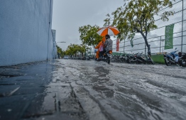 Flooding in capital city Male' due to extreme South Western monsoon weather in 2018. PHOTO: MIHAARU.