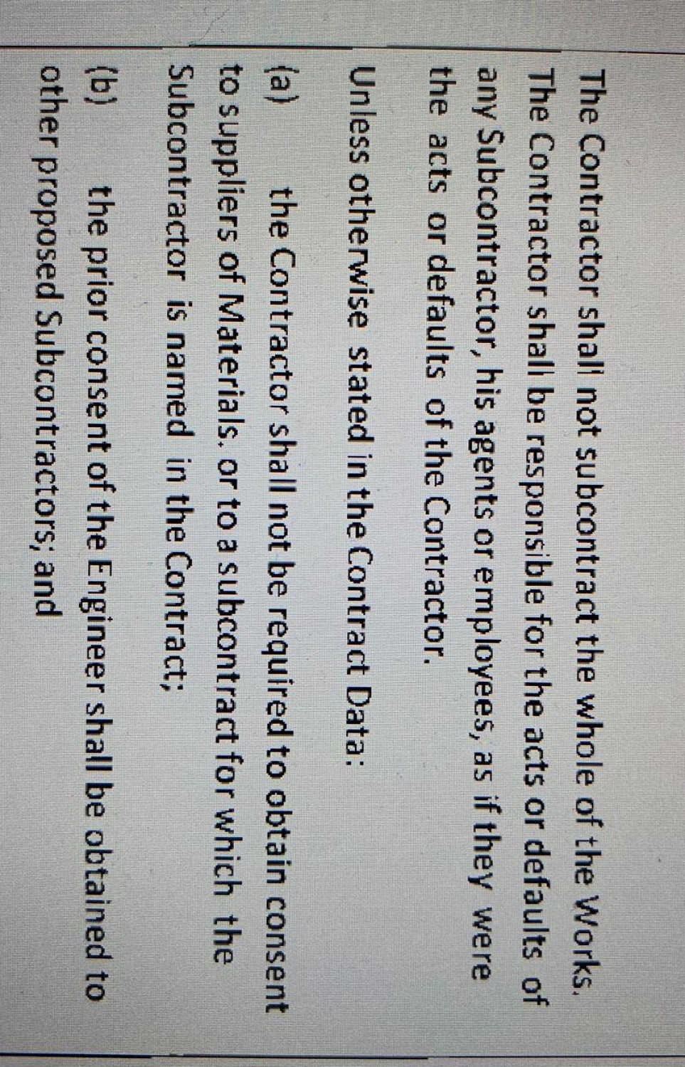 ޓަފްއާއެކު ހެދި ކޮންޓްރެކްޓުގައި ސަބް ކޮންޓްރެކްޓަރުންނާ ހަވާލު ނުކުރެވޭނެ ކަމަށް ބުނާ ބައި.