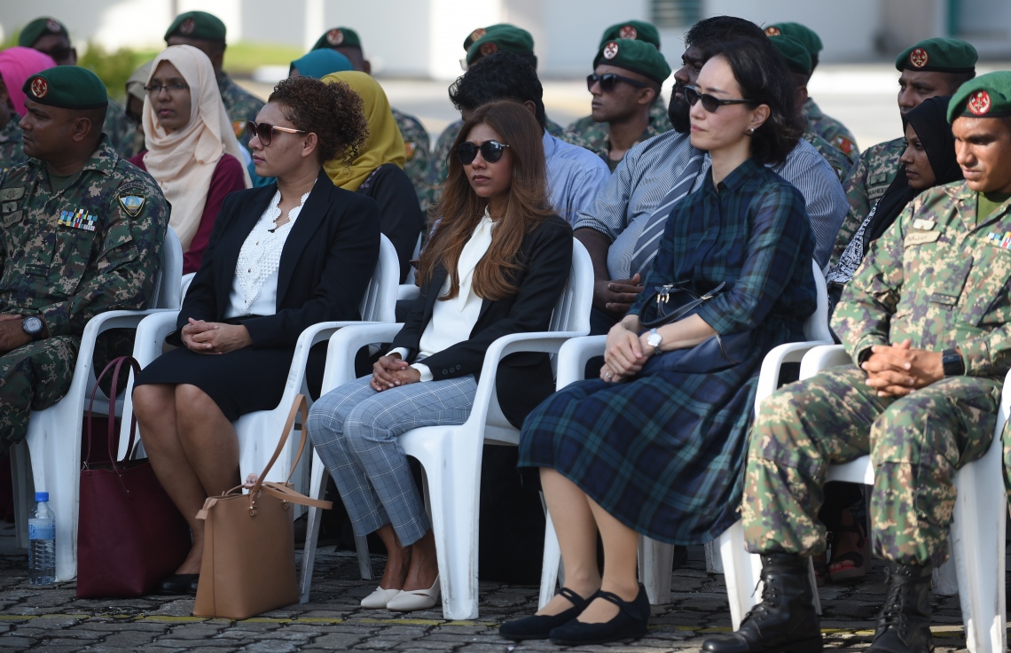 މާލެ: ޑިސެމްބަރު 4، 2018- ޖަޕާން ސަރުކާރުން ރާއްޖެއަށް އަލިފާން ނިއްވާ ސާމާނު ހަދިޔާ ކުރުމަށް ބޭއްވި ރަސްމިއްޔާތުގެ ތެރެއިން.---ފޮޓޯ: އަހުމަދު ނިޝާތު/މިހާރު