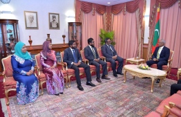 Members of the Asset Recovery Commission meeting with President Ibrahim Mohamed Solih after being sworn. PHOTO: PRESIDENTS OFFICE