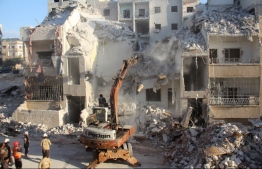 Buildings in rubble in the Syrian war. PHOTO: AFP