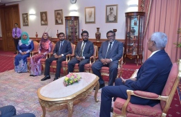 President Ibrahim Mohamed Solih with the Presidential Commission on Corruption and Asset recovery. PHOTO:PRESIDENT'S OFFICE