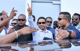 Former President Abdulla Yameen Abdul Gayoom summoned to Maldives Police for investigation. PHOTO: NISHAN ALI/MIHAARU