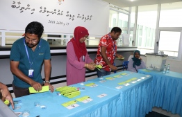 Vote counting at the Maldives Media Council Elections 2018. PHOTO/HOME MINISTRY