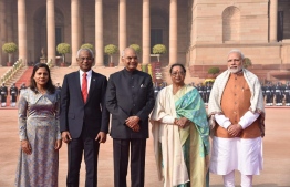 President Ibrahim Mohamed Solih during his state visit to India in December 2018. PHOTO: PRAKASH SINGH/AFP