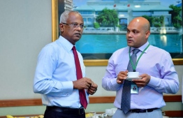 President Ibrahim Mohamed Solih and his Spokesperson Ibrahim Hood. PHOTO: PRESIDENT'S OFFICE