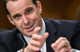 (FILES) In this file photo taken on June 28, 2016 Special Presidential Envoy for the Global Coalition to Counter ISIL, Brett McGurk, testifies before the Senate Foreign Relations Committee on global efforts to defeat ISIS  on Capitol Hill in Washington, DC. - McGurk has resigned, a US State Department official said December 22, 2018. His resignation, effective December 31, comes just after US President Donald Trump abruptly ordered the withdrawal of US troops from Syria as well as the announcement that Defense Secretary Jim Mattis was quitting, citing key disagreements with the US president. Just last week McGurk said "nobody is declaring a mission accomplished" in the battle against IS -- days before the president's stunning announcement of victory against the jihadist movement. (Photo by MANDEL NGAN / AFP)
