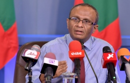 President of the Commission on Investigation of Murders and Enforced Disappearances, Husnu al-Suood speaks at a press conference. PHOTO: NISHAN ALI/ MIHAARU