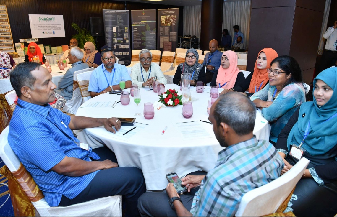 30 ޑިސެމްބަރު 2018: ހެލްތު މިިނިސްޓްރީން އިންތިޒާމްކޮށްގެން ބާއްވާ ދިވެހި ބޭސް އަދި އޯލްޓަނޭޓިވް މެޑިސިން ކުރިއެރުވުމާ ބެހޭ މަހާސިންތާ އިފްތިހާތުކުރުމުގެ ގޮތުން ހޮޓެލް ޖެންގައި ބޭއްވި ރަސްމިއްޔާތުގެ ތެރެއިން.---ފޮޓޯ:ރައީސް އޮފީސް