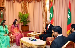 Newly appointed State Minister for Gender, Family and Social Services Ifhaam Hussain and Deputy Attorney General Khadeeja Shabeen (R-L). PHOTO: PRESIDENT'S OFFICE