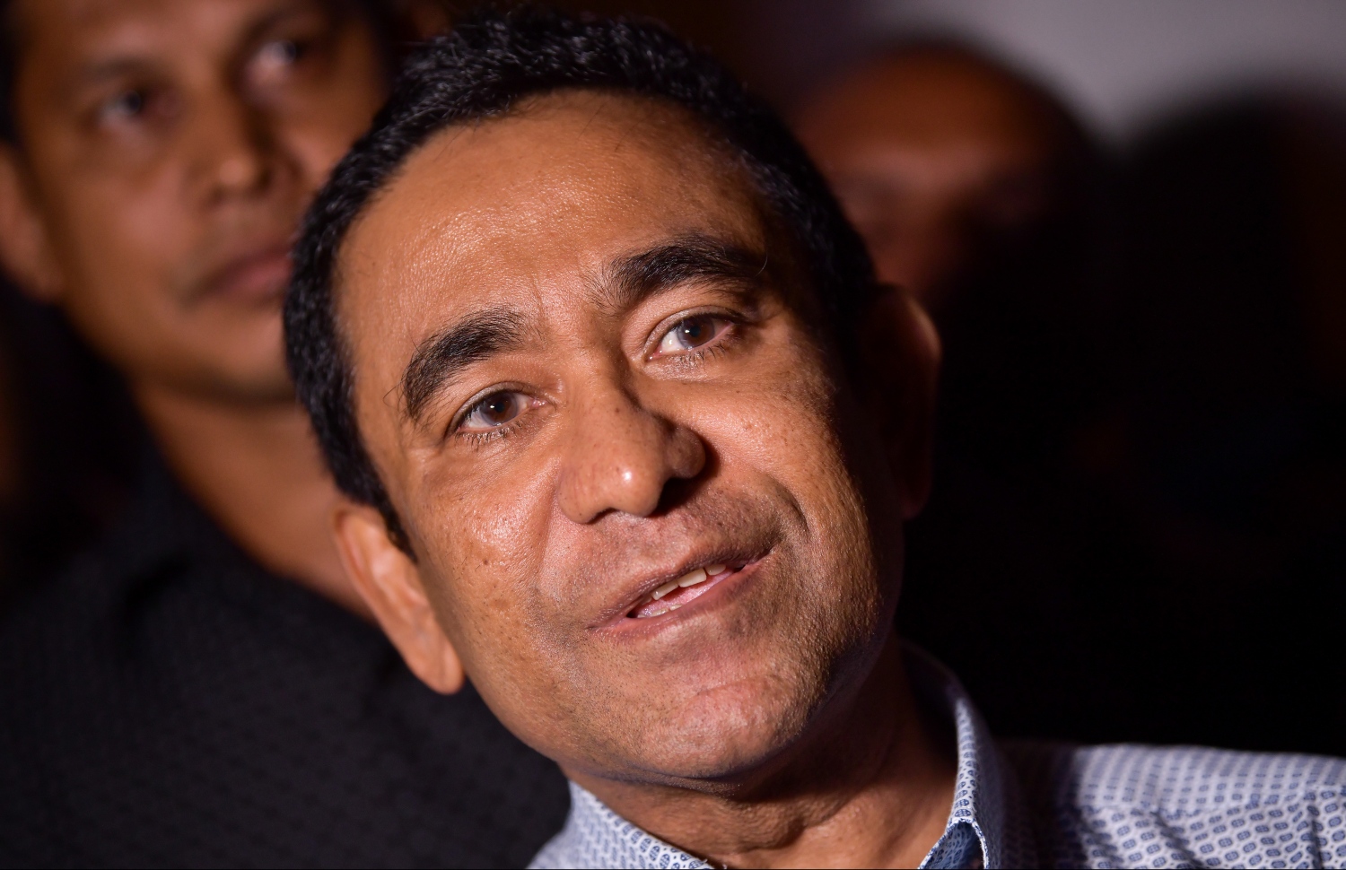 ޔާމީން މިރޭ ނޫސްވެރިންނާ ވާހަކަ ދައްކަވަނީ. --ފޮޓޯ: ހުސެއިން ވަހީދު/މިހާރު