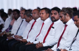 A picture taking during the first annual general assembly of the newly formed Maldives Labour and Social Democratic Party. PHOTO: HUSSAIN WAHEED/MIHAARU