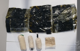 Drugs confiscated by the police from the 27-year-old man who attempted to smuggle them into Maafushi Prison. PHOTO: MALDIVES CORRECTIONAL SERVICE.