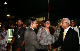 President Solih shortly before his departure. PHOTO: HASSAN MOHAMED/ MIHAARU