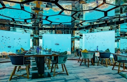 Underwater restaurant at Anantara Kihavah Maldives Villas. PHOTO/BIG 7 TRAVEL