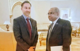Advisor to the Crown Prince of Abu Dhabi Dr Jaber Bittar and Minister of Foreign Affairs Abdulla Shahid. PHOTO: MINISTRY OF FOREIGN AFFAIRS