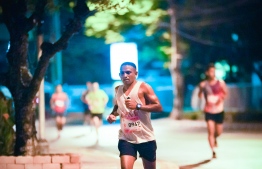 Long distance Marathon runner Nasrulla Ahmed pictured during his run.  PHOTO: FACEBOOK/NASRULLA AHMED