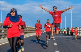 Runners take part in the 'Bridge Run' hosted by iRunners. PHOTO: FACEBOOK/MALDIVES INTERNATIONAL MARATHON